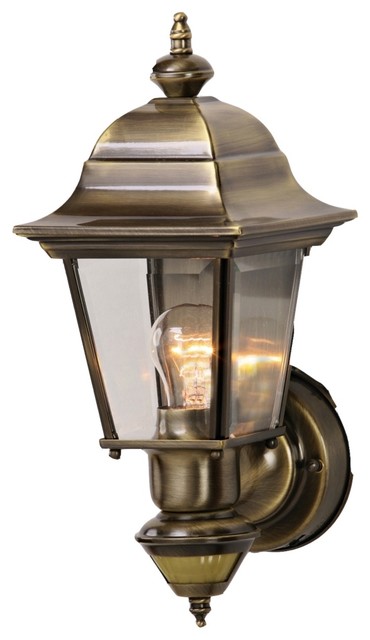 Country - Cottage Artisan Antique Brass Outdoor Motion Sensor Wall Light - Traditional - Outdoor ...